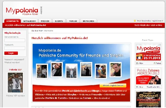Startseite von Mypolonia (Screenshot)