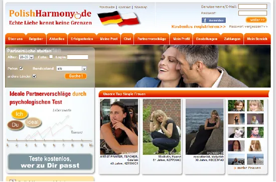 Startseite von PolishHarmony (Screenshot)