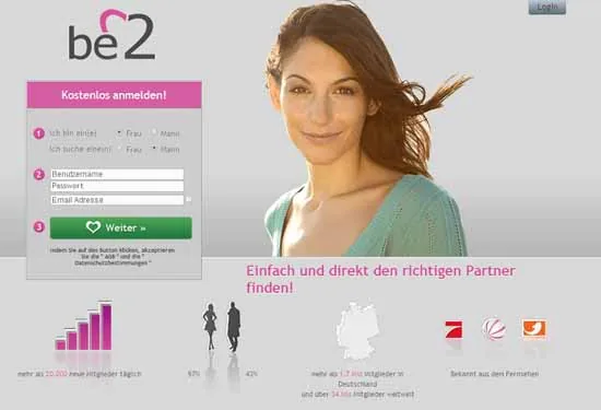 Startseite von be2 (Screenshot)