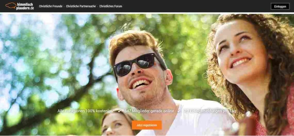 Startseite von Himmlisch Plaudern (Screenshot)