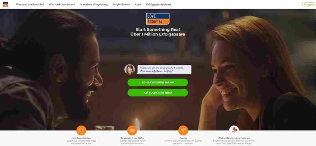 Startseite von LoveScout24 (Screenshot)