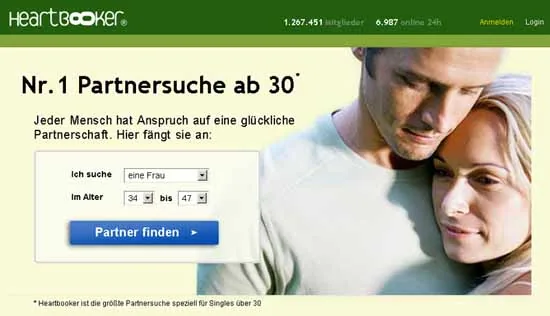 Startseite von Heartbooker (Screenshot)