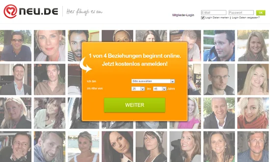 Startseite von neu.de (Screenshot)