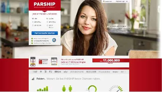 Startseite von Parship (Screenshot)